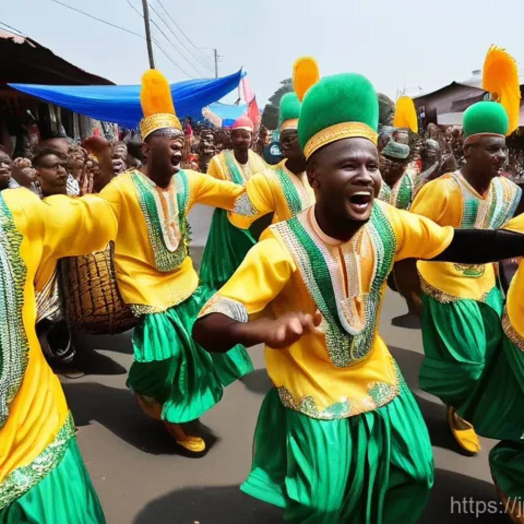 나이지리아 대표 축제 - **Prompt 1: Calabar Carnival - Vibrant Street Parade**
    "A stunning, high-energy, wide-angle phot...