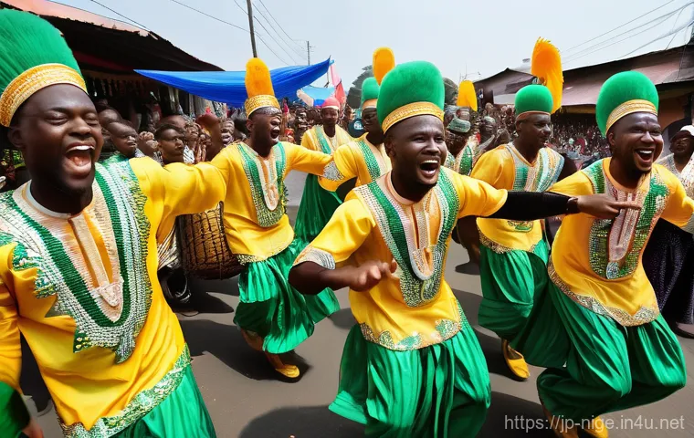 나이지리아 대표 축제 - **Prompt 1: Calabar Carnival - Vibrant Street Parade**
    "A stunning, high-energy, wide-angle phot...
