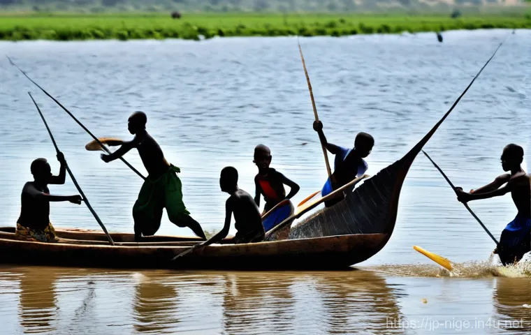 나이지리아 대표 축제 - **Prompt 2: Osun-Osogbo Sacred Grove - Mystical River Ritual**
    "A serene and mystical photograph...