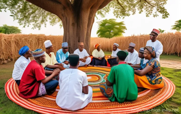 놀리우드 대표 영화 - A lively and warm family scene set in a beautifully decorated Nigerian home, adorned with vibrant te...