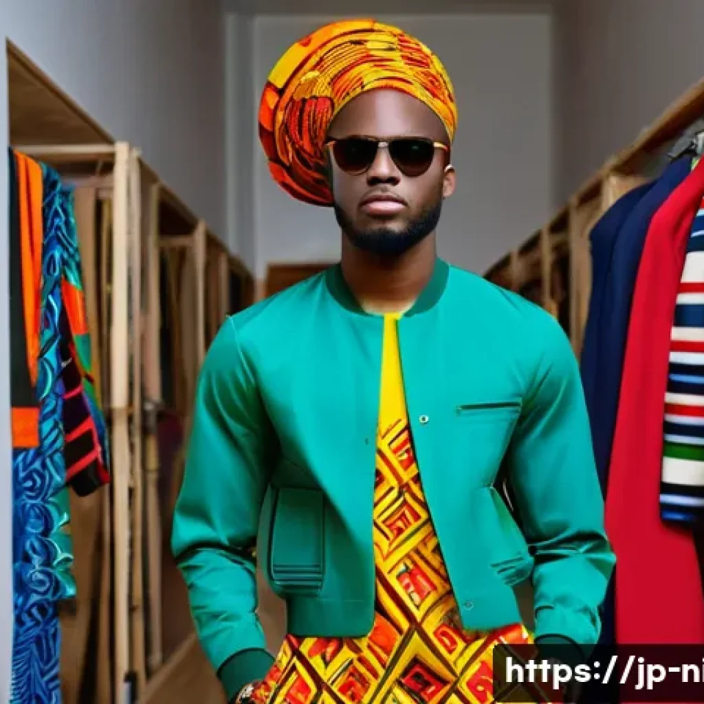 나이지리아의 유명한 예술가 - **Prompt: "A dynamic and fashion-forward young Nigerian designer, impeccably dressed in a contempora...